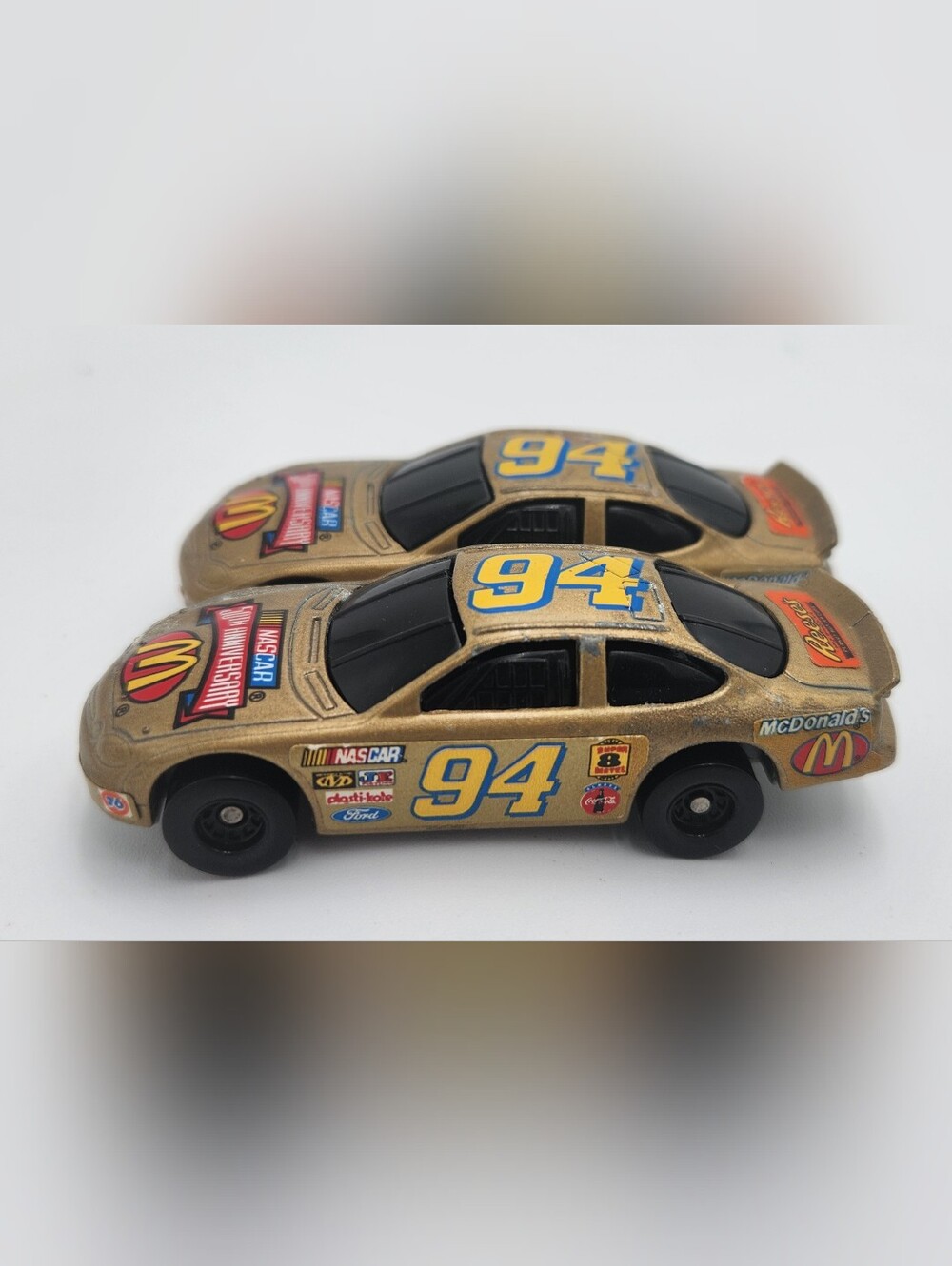 2x Vintage Mc DONALD'S NASCAR HOT WHEELS Toy Race Car - Number 94